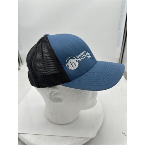Heirloom Builders Hat  Trucker Cap Blue Black Adjustable SnapBack - Picture 5 of 9